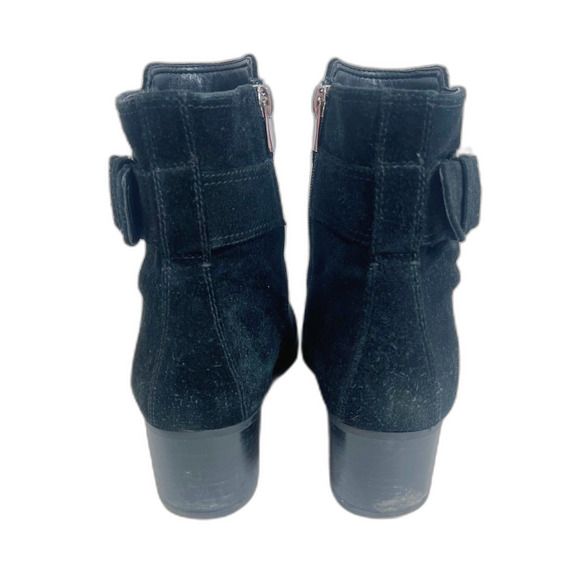 Via Spiga Octavia Black Suede Leather Ankle Boots Booties Buckled Size 8.5 - Picture 7 of 7